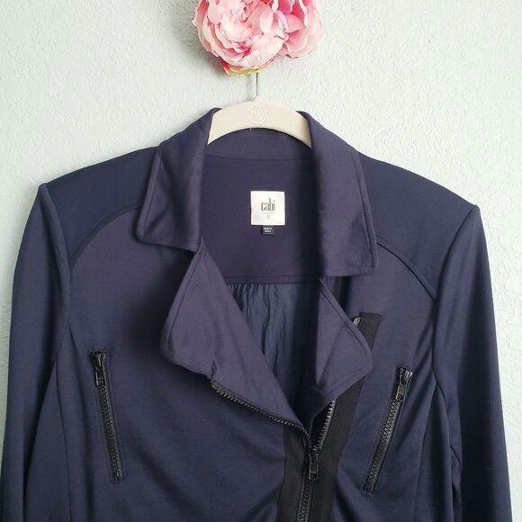 Cabi Navy Blue Chance Full Zip Moto Jacket - Picture 4 of 7